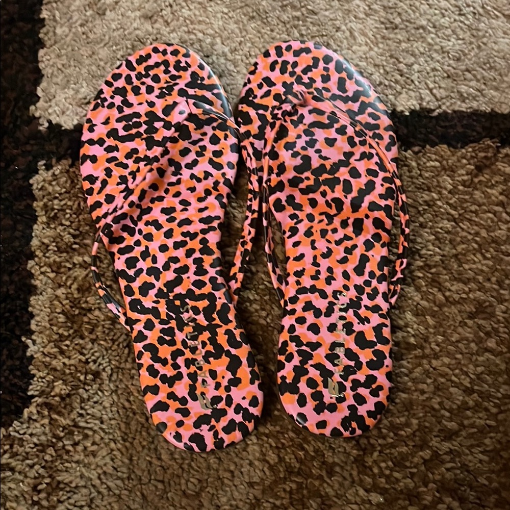 Leopard Print Flip Flops